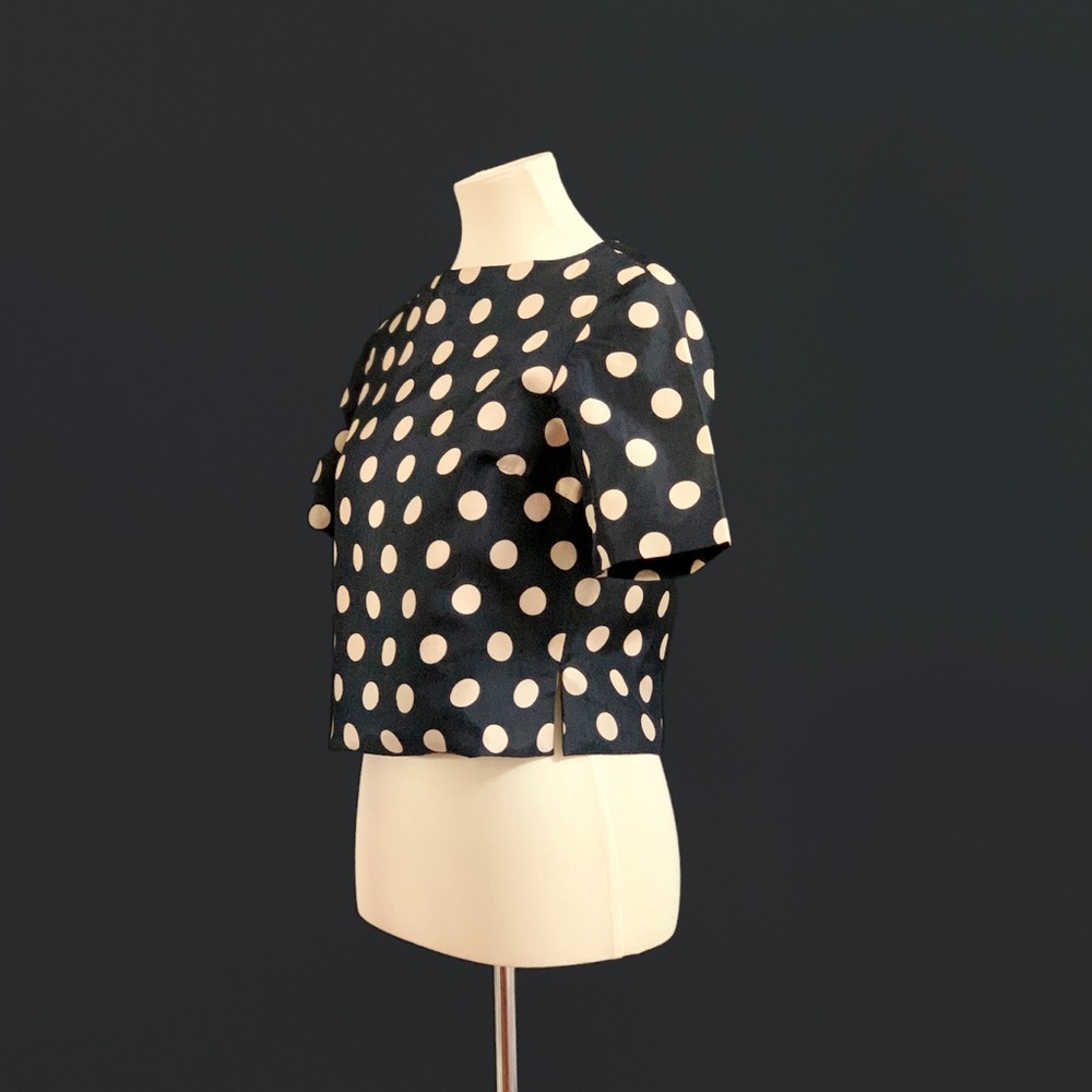 Vintage Silk Polka-Dot Crop Top | EXCELLENT! - Picture 2 of 9